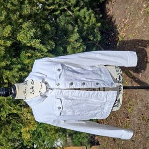 CELEBRITY PINK ▪︎ Women's White Jean Jacket, Cotton Stretch Material, Size Lg